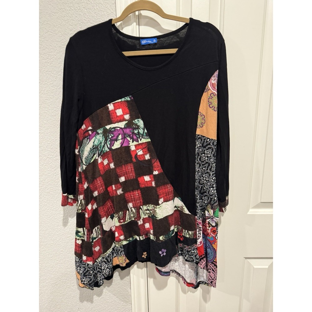 Y2k Aster Asymmetrical Tunic Top Wearable Art Teacher Large‎ XL Bright Bohemian